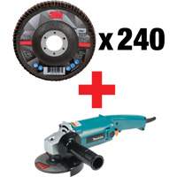 769F Flap Disc & Angle Grinder Kit, 4-1/2" x 7/8", Type 29, 60+ Grit, Ceramic M & M Nord Ouest Inc