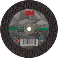 Silver Cut-Off Wheel, 4" x 0.04", 1/4"-28 Arbor, Type 1, Ceramic, 19100 RPM M & M Nord Ouest Inc