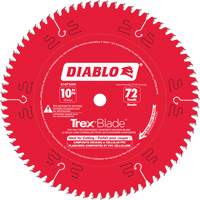 Trex&reg; Blade Cutting Saw Blade, 10", 72 Teeth, Plastic/Composite Decking Use M & M Nord Ouest Inc