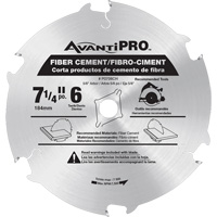 AvantiPro Cutting Saw Blade, 7-1/4", 6 Teeth, Fibre Cement Use M & M Nord Ouest Inc