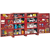 Jobsite Shelf Cabinet, Steel, 49 Cubic Feet, Red M & M Nord Ouest Inc