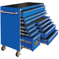 Armoire roulante pour outils série RX, 12 tiroirs, 55" la x 25" p x 46" h, Bleu TEQ501 | M & M Nord Ouest Inc