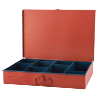 Compartment Box With 12 Adjustable Compartments, 12" D x 18" W x 3" H, Red TEQ521 | M & M Nord Ouest Inc