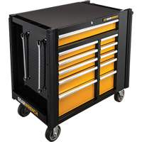 Powered Tool Cart, 11 Drawers, 42-1/2" W x 24-7/16" D x 41" H, Black/Orange M & M Nord Ouest Inc