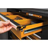 Powered Tool Cart, 11 Drawers, 42-1/2" W x 24-7/16" D x 41" H, Black/Orange M & M Nord Ouest Inc