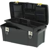2000 Series Tool Box with Tray, 24" W x 11-1/4" D x 11" H, Black/Yellow M & M Nord Ouest Inc