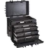 Coffre à outils mobile avec tiroirs, 4 tiroirs, 22-4/5" la x 15" p x 18" h, Noir TER150 | M & M Nord Ouest Inc