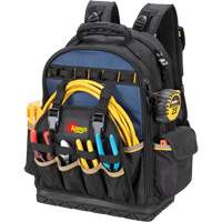 Molded Base Tool Backpack, 18" L x 13" W, Black/Blue, Ballistic/Polyester M & M Nord Ouest Inc