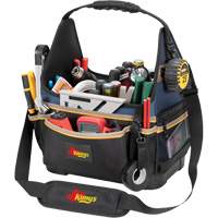 Porte-outils &eacute;lectrique/CHVAC &agrave; base moul&eacute;e, Polyester balistique, 20 pochettes, Noir/Bleu M & M Nord Ouest Inc