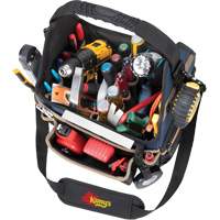 Porte-outils &eacute;lectrique/CHVAC &agrave; base moul&eacute;e, Polyester balistique, 20 pochettes, Noir/Bleu M & M Nord Ouest Inc