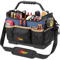 Boîte &agrave; outils ouverte &agrave; base moul&eacute;e, Polyester balistique, 17 pochettes, Noir/Bleu M & M Nord Ouest Inc