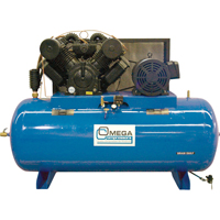 Industrial Series Air Compressors - Horizontal Compressor - Two Stages, 200 Gal. (240 US Gal) M & M Nord Ouest Inc