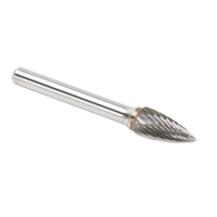 Fraises au carbure solide - Arboriforme avec extr&eacute;mit&eacute; en pointe, SG-3, 9,53 mm dia., 1/4" Tige M & M Nord Ouest Inc