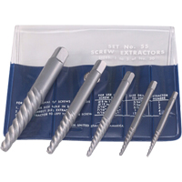 Screw Extractors - Screw Extractor Set in Fold-Up Pouch, 5 Pieces, High Carbon Steel M & M Nord Ouest Inc