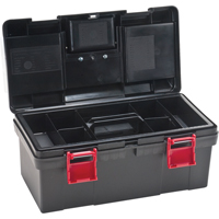 Plastic Tool Box, 17-1/2" W x 9-1/2" D x 8" H, Black M & M Nord Ouest Inc