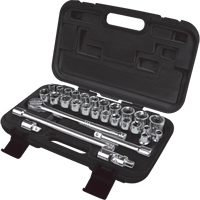 SAE/Metric Socket Set, 29 Pcs, 1/2" Drive Size M & M Nord Ouest Inc