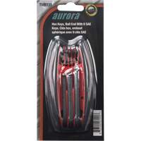 Ball End Fold-Up Hex Key Set, 9 Pcs., Imperial M & M Nord Ouest Inc