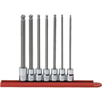 SAE Long Ball End Bit Socket Set, Hex, 3/8" Drive, 7 Pcs M & M Nord Ouest Inc