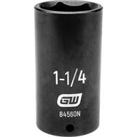 SAE Socket, Impact, 1-1/4", 1/2" Drive, 6 Points, Deep M & M Nord Ouest Inc