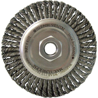 Wire Wheel Brushes, 5-7/8" Dia., 0.02" Fill, 5/8"-11 Arbor, Steel TC019 | M & M Nord Ouest Inc