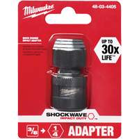 Shockwave Impact Driver Square to Hex Socket Adapter, Impact, 1/4" Drive, 3/8" Socket, 1.875" L M & M Nord Ouest Inc