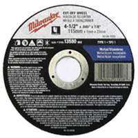 Meules &agrave; tronçonner &agrave; centre abaiss&eacute;, 5" x 0,045", Arbre de 7/8", Type 27, Oxyde d'aluminium, 13580 Tr/min M & M Nord Ouest Inc