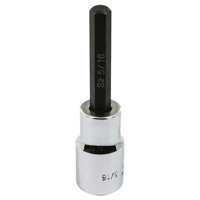 Bit Socket, Hex, 5/16" x 3-1/4" L, 1/2" Square Drive Drive M & M Nord Ouest Inc