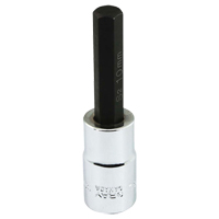 Bit Socket, Hex, 10 mm x 81 mm L, 1/2" Square Drive Drive M & M Nord Ouest Inc