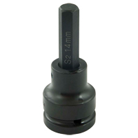 Bit Socket, Hex, 14 mm x 102 mm L, 3/4" Drive M & M Nord Ouest Inc