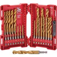 Shockwave Red Helix Metric Drill Bit Set, 25 Pieces, Titanium M & M Nord Ouest Inc
