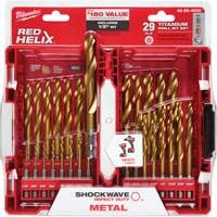Shockwave Red Helix Drill Bit Set, 29 Pieces, Titanium M & M Nord Ouest Inc