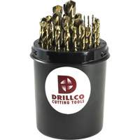 Jeu de forets courts, imp&eacute;rial, dans un seau Drillco, 29 morceaux, Cobalt M & M Nord Ouest Inc