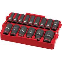 Jeu de douilles SAE Shockwave Impact Duty Packout, 15 Mcx, Chocs, Prise de 1/2", Profond M & M Nord Ouest Inc
