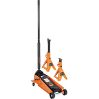 Service Jack with 4-Ton Vehicle Stands, 3.5 Ton(s) Capacity, 5-1/8" Lowered, 21" Raised, Manual Hydraulic UAV872 | M & M Nord Ouest Inc