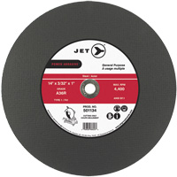 Meule &agrave; tronçonner Power Abrasive A36R, 14" x 3/32", Arbre de 1", Type 1, 4400 Tr/min M & M Nord Ouest Inc