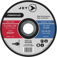 ZX46HP PowerPlus Cut-Off Wheel, 7" x 1/16", 7/8" Arbor, Type 1, 8500 RPM M & M Nord Ouest Inc