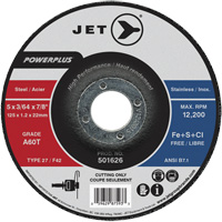 A60T PowerPlus Cut-Off Wheel, 5" x 3/64", 7/8" Arbor, Type 27, 12200 RPM M & M Nord Ouest Inc