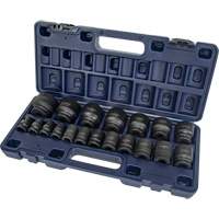 SAE Socket Set, 19 Pcs, Impact, 1/2" Drive Size M & M Nord Ouest Inc