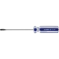 Blue Transparent Striped Slotted Screwdriver, 1/8" Tip, Round, Plastic Handle M & M Nord Ouest Inc