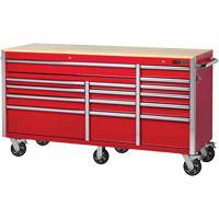 PRC7215 Pro Series Roller Cabinet, 15 Drawers, 72" W x 24" D x Red M & M Nord Ouest Inc