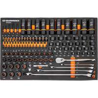 Jeu d'outils de m&eacute;canicien dans des plateaux modulaires en mousse avec conteneur de rangement, 247 morceaux M & M Nord Ouest Inc
