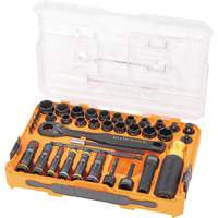 KNECT Complete Impact Pass Through & Flip Socket Set, 39 Pcs, Impact M & M Nord Ouest Inc