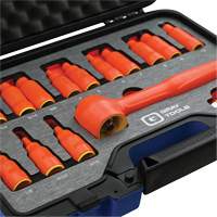 3/8" Drive SAE & Metric Hex Bit Insulated Socket and Attachment Set, 1000 V, 16 Pcs M & M Nord Ouest Inc