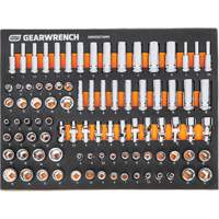 Jeu d'outils m&eacute;triques pour m&eacute;canicien MEGAMOD dans des plateaux en mousse modulaire avec armoire roulante &agrave; outils, 358 morcea M & M Nord Ouest Inc