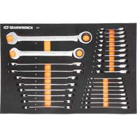 Jeu d'outils m&eacute;triques pour m&eacute;canicien MEGAMOD dans des plateaux en mousse modulaire avec armoire roulante &agrave; outils, 358 morcea M & M Nord Ouest Inc