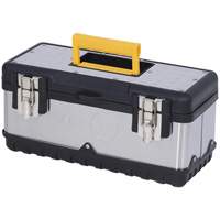 JPSTB-15 Stainless Steel Hand Tool Box, 6-1/4" D x 15" W x 7" H, Black/Silver M & M Nord Ouest Inc
