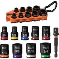 Grab-And-Go Impact Socket Set, SAE, 10 Pcs, Impact, 3/8" Drive Size M & M Nord Ouest Inc
