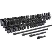 6 Point SAE/Metric Master Socket Set, 80 Pcs, Impact, 3/8" Drive Size, Deep M & M Nord Ouest Inc