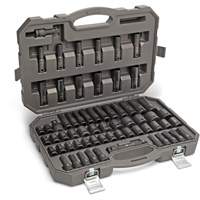 6 Point SAE/Metric Master Socket Set, 80 Pcs, Impact, 3/8" Drive Size, Deep M & M Nord Ouest Inc