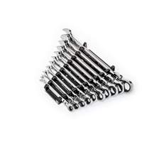 Jeu de cl&eacute;s SAE &agrave; 12 pans et 90 dents, T&ecirc;te articul&eacute;e/Combinaison &agrave; cliquet, 10 morceaux, Imp&eacute;rial M & M Nord Ouest Inc